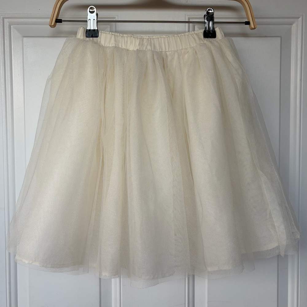 •Old Navy• Girls Shimmery Ivory Tulle Elastic Waist Skirt - Size 5T